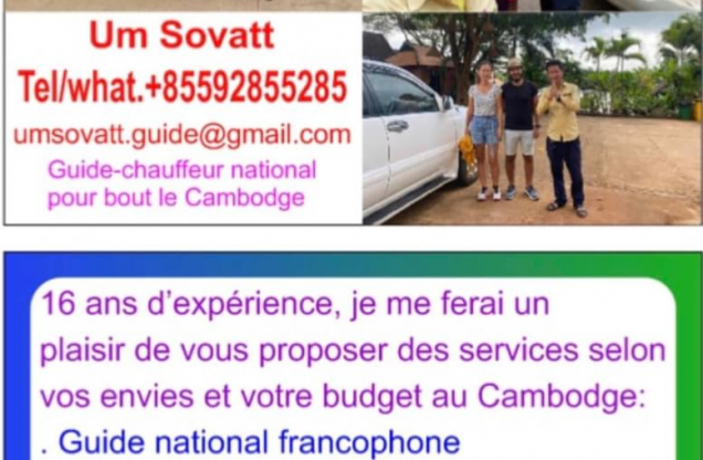 Guide chauffeur francophone au Cambodge Phnom Penh Cambodia place_profile